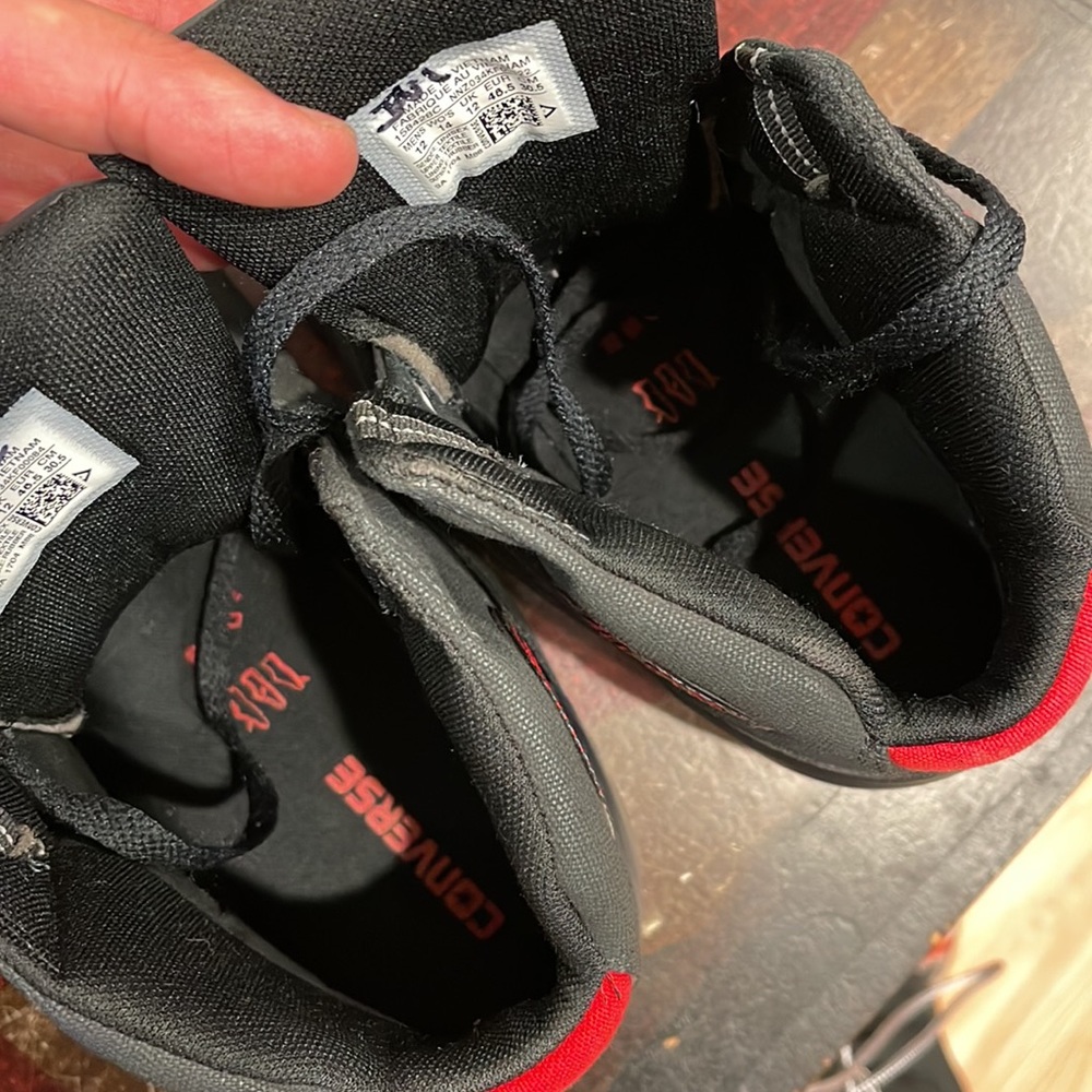 Converse Black High-Top Sneakers with Red Accents - Picture 9 of 14